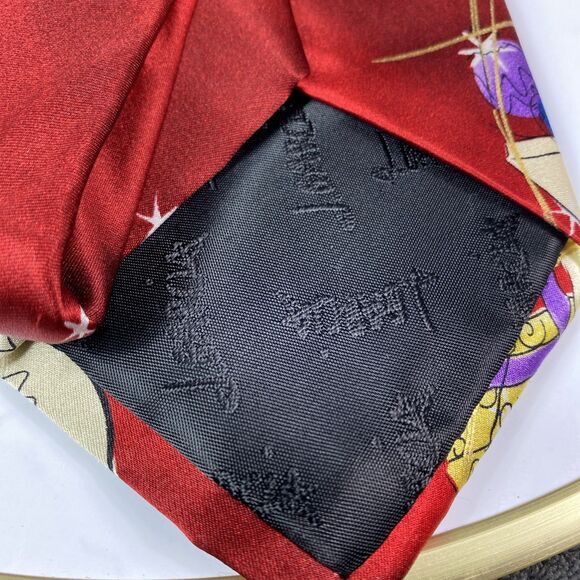 Jerry Garcia Christmas Holiday Neck Tie Necktie J. Garcia Red Santa Necktie - Picture 4 of 5